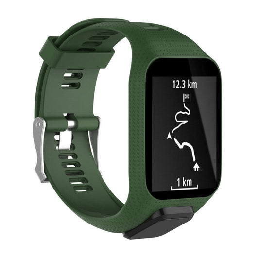 Silicone Sport Watch Band for Tomtom Runner 2/3 Series (Army Green) - Smart Wear by buy2fix | Online Shopping UK | buy2fix