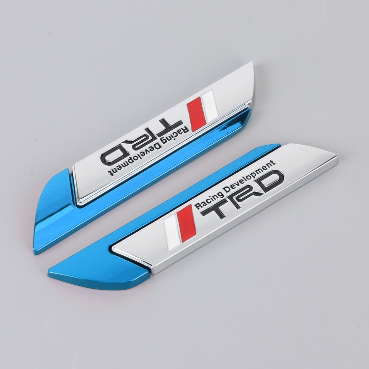 1 Pair Car Racing Development TRD Personalized Aluminum Alloy Decorative Stickers, Size: 11.5 x 2.5 x 0.5cm (Blue) - 3D Metal Sticker by buy2fix | Online Shopping UK | buy2fix