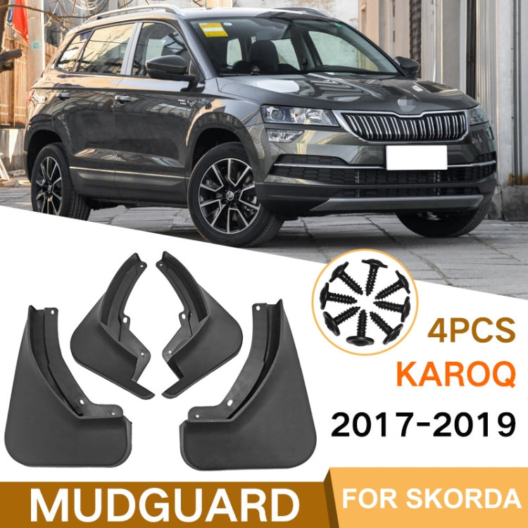 For Skoda KAROQ 2017-2023 4pcs/Set Car Auto Soft Plastic Splash Flaps Fender Guard - Mudguards by buy2fix | Online Shopping UK | buy2fix