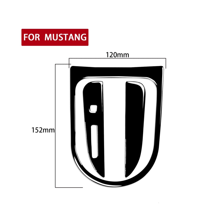 For Ford Mustang 2015-2020 Car Left Drive Gear Panel Frame Decorative Sticker Set(Black) - In Car by buy2fix | Online Shopping UK | buy2fix