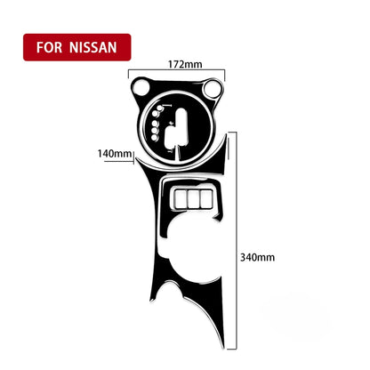 For Nissan 370Z Z34 2009- 5 in 1 Car Gear Cup Holder Panel Decorative Sticker, Left Drive (Black) - In Car by buy2fix | Online Shopping UK | buy2fix