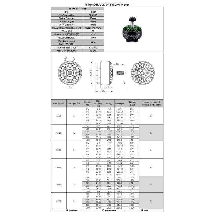 4 PCS iFlight XING 2208 1800KV CNC RC Brushless Motor for DIY RC Racing Drone - Motor & Speed Controller by IFLIGHT | Online Shopping UK | buy2fix