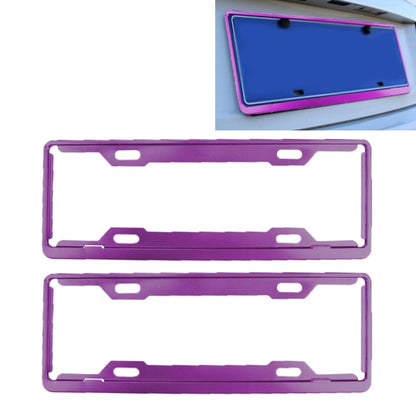 2 PCS Car License Plate Frames Car Styling License Plate Frame Aluminum Alloy Universal License Plate Holder Car Accessories(Purple) - License Plate Covers & Frames by buy2fix | Online Shopping UK | buy2fix