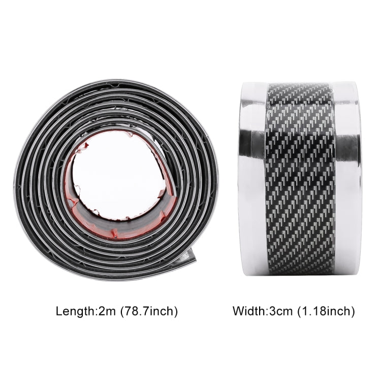 Universal Electroplate Carbon Fibre Car Door Threshold Decoration Strip Decorative Sticker, Size : 3CM x 2M (Silver) - Decorative Strip by buy2fix | Online Shopping UK | buy2fix