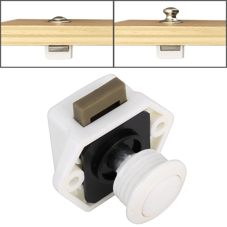 Press Type Drawer Cabinet Catch Latch Release Cupboard Door Stop Drawer Cabinet Locker for RV / Yacht / Furniture(White) - In Car by buy2fix | Online Shopping UK | buy2fix