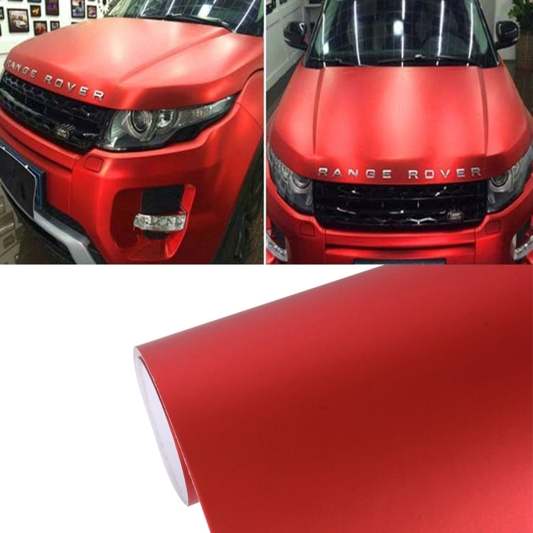 8m * 0.5m Ice Blue Metallic Matte Icy Ice Car Decal Wrap Auto Wrapping Vehicle Sticker Motorcycle Sheet Tint Vinyl Air Bubble Sticker(Red) - Auto Film by buy2fix | Online Shopping UK | buy2fix