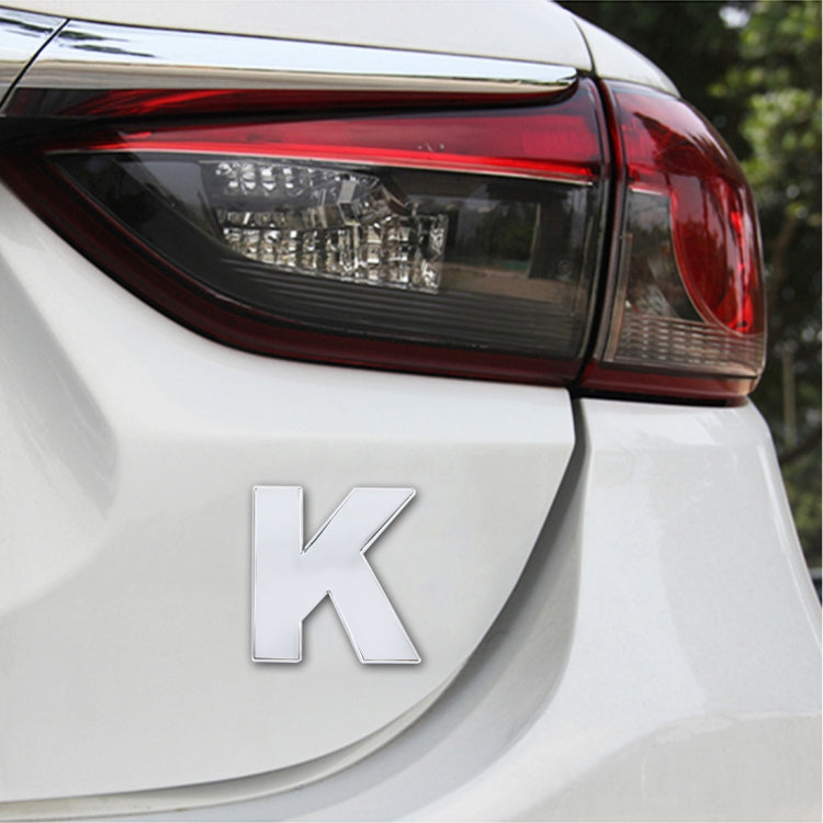 Car Vehicle Badge Emblem 3D English Letter K Self-adhesive Sticker Decal, Size: 4.5*4.5*0.5cm - 3D Metal Sticker by buy2fix | Online Shopping UK | buy2fix