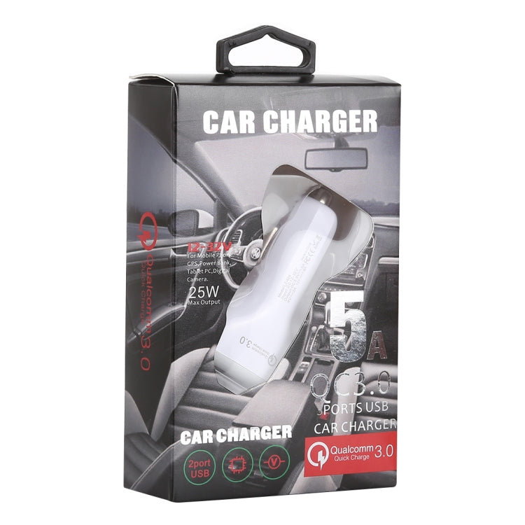 LZ-429 QC3.0 2.4A Three USB Ports Smart Quick Car Charger(White) - In Car by buy2fix | Online Shopping UK | buy2fix