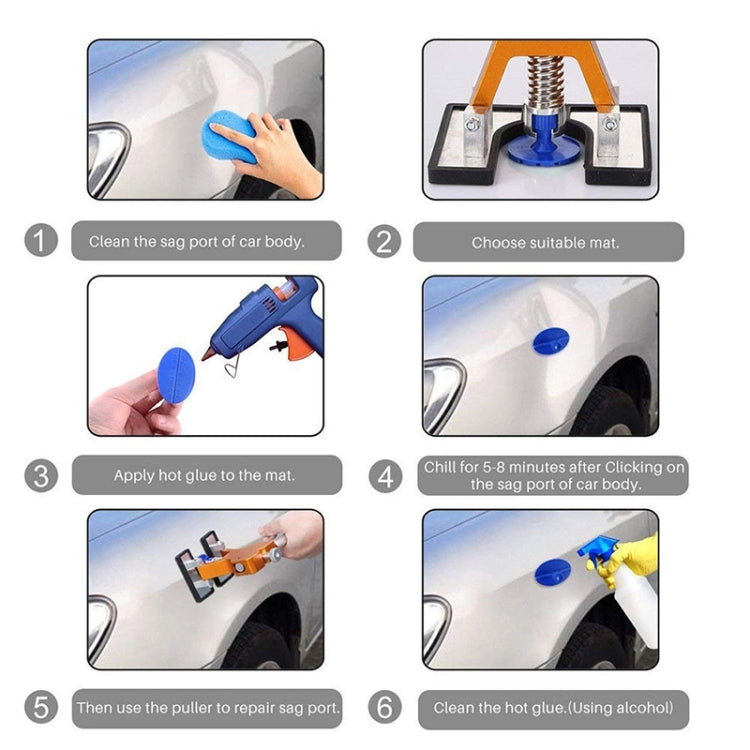 44 in 1 Auto Car Metal PDR Dent Lifter-Glue Puller Tab Hail Removal Paintless Car Dent Repair Tools Kit, with 20W Glue Gun, US Plug or EU Plug - In Car by buy2fix | Online Shopping UK | buy2fix