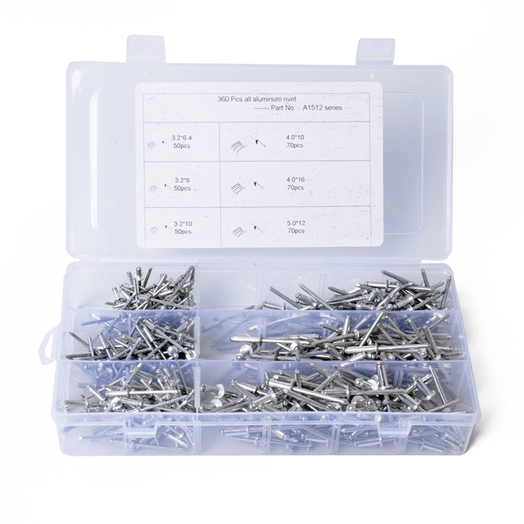 360 PCS All Aluminum POP Rivet Assortment Kit - Screws by buy2fix | Online Shopping UK | buy2fix