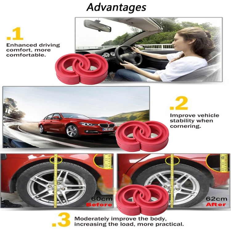 2 PCS Car Auto C Type Shock Absorber Spring Bumper Power Cushion Buffer, Spring Spacing: 27mm, Colloid Height: 50mm(Red) - In Car by buy2fix | Online Shopping UK | buy2fix