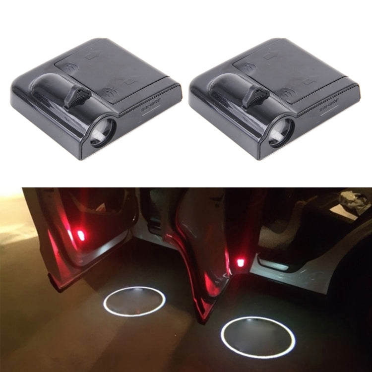 2 PCS LED Ghost Shadow Light, Car Door LED Laser Welcome Decorative Light, Display Logo for Volkswagen Car Brand(Black) - Door Lights by buy2fix | Online Shopping UK | buy2fix