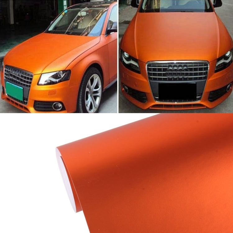 1.52m × 0.5m Ice Blue Metallic Matte Icy Ice Car Decal Wrap Auto Wrapping Vehicle Sticker Motorcycle Sheet Tint Vinyl Air Bubble Free(Orange) - Auto Film by buy2fix | Online Shopping UK | buy2fix