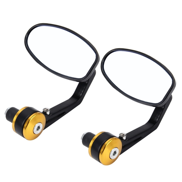 2 PCS Motorcycle Universal ABS Shell Holder Oval Shape Rear VIew Mirror - Side Mirrors by buy2fix | Online Shopping UK | buy2fix