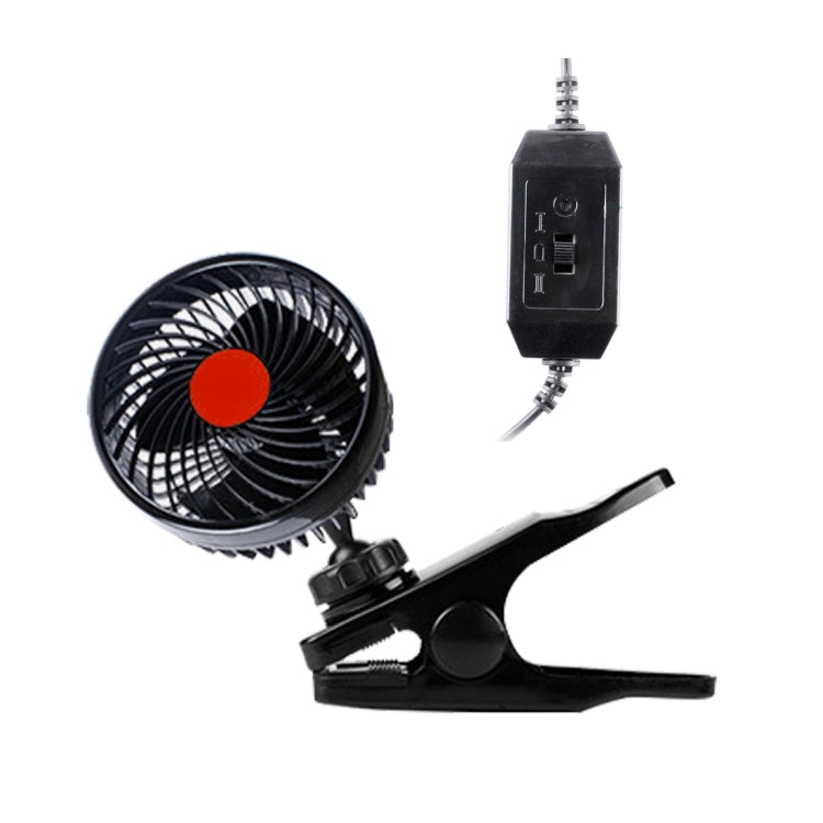 HUXIN HX-T604E 12W 6inch 360 Degree Adjustable Rotation Clip One Head Low Noise Mini Electric Car Fan with Roller Switch, DC24V - Heating & Fans by buy2fix | Online Shopping UK | buy2fix