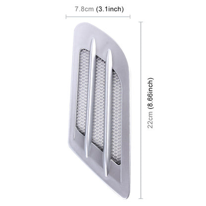 2PCS Euro Style Metal Decorative Air Flow Intake Turbo Bonnet Hood Side Vent Grille Cover With Self-adhesive Sticker(Grey) - Decorative Sticker by buy2fix | Online Shopping UK | buy2fix