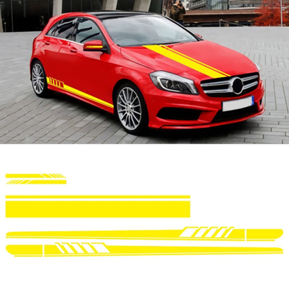 5 in 1 Car Styling Stripe Hood PVC Sticker Auto Decorative Sticker (Yellow) - Decorative Sticker by buy2fix | Online Shopping UK | buy2fix