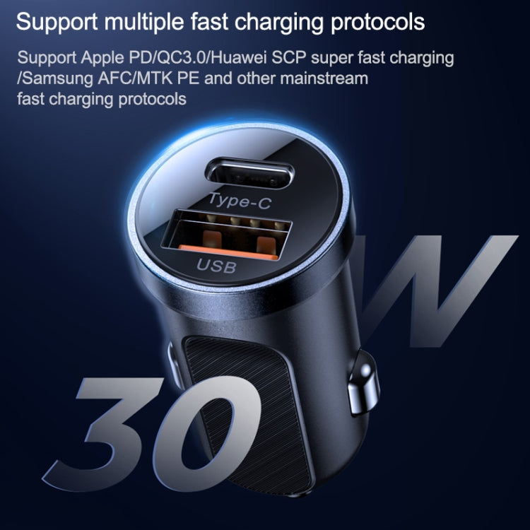 JOYROOM C-A08 30W Mini PD+QC3.0 Dual-port Smart Car Charger (Black) - Car Charger by JOYROOM | Online Shopping UK | buy2fix