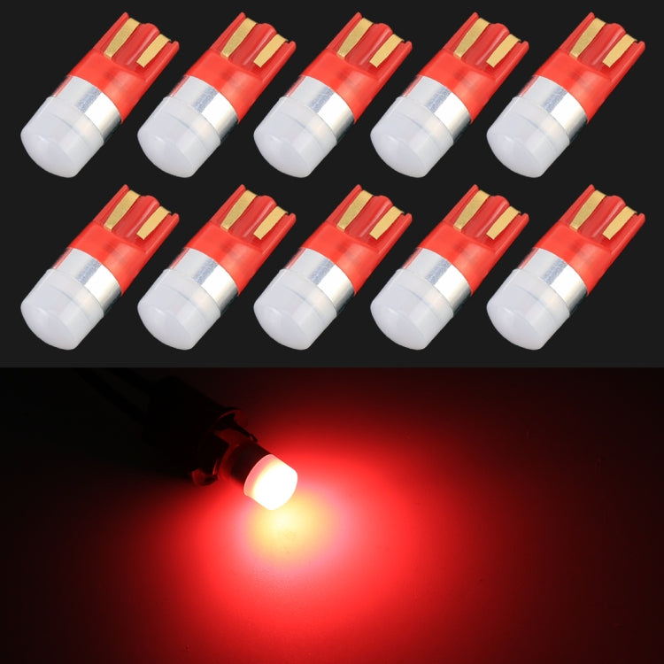 10 PCS T10 / W5W / 168 / 194 DC12V / 0.6W 1LEDs SMD-3030 Car Clearance Light (Red Light) - In Car by buy2fix | Online Shopping UK | buy2fix