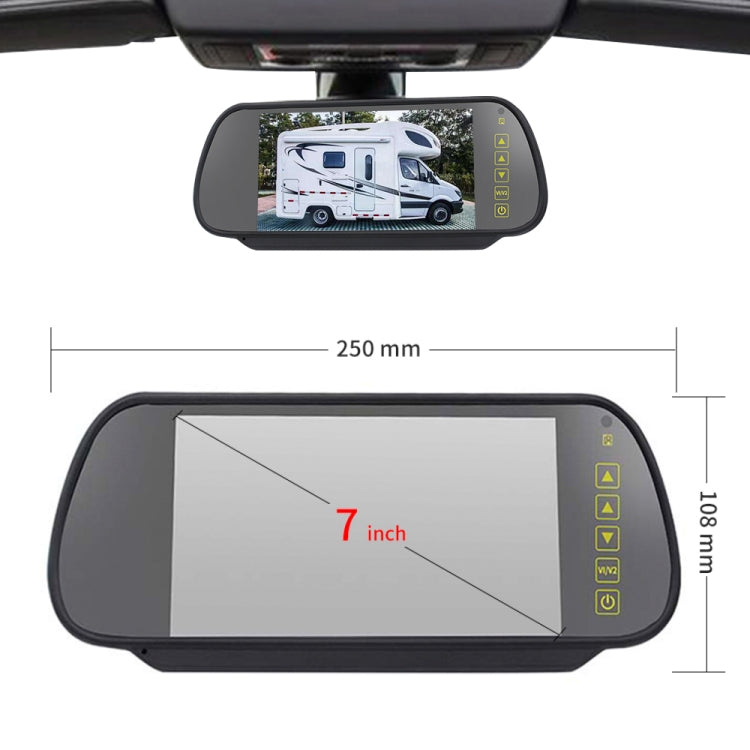 PZ474 Car Waterproof 170 Degree Brake Light View Camera + 7 inch Rearview Monitor for Iveco Daily 4 Gen - In Car by buy2fix | Online Shopping UK | buy2fix