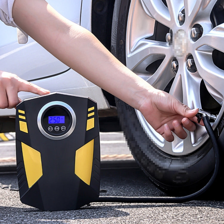 Car 12V Portable Inflatable Cylinder Pedal Digital Display Air Pump with Light & Tool Box - In Car by buy2fix | Online Shopping UK | buy2fix