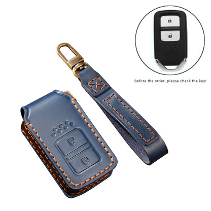 Hallmo Car Cowhide Leather Key Protective Cover Key Case for Honda 2-button(Black) -  by Hallmo | Online Shopping UK | buy2fix
