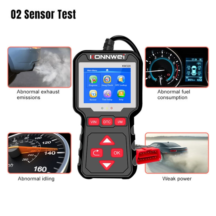 KONNWEI KW320 Car OBD2 Fault Diagnosis Tool - In Car by KONNWEI | Online Shopping UK | buy2fix