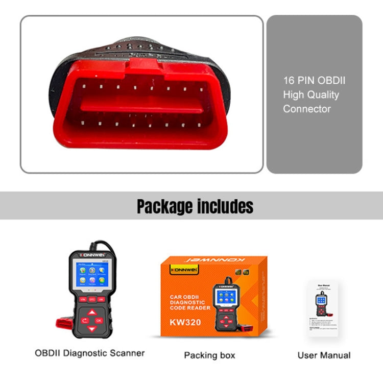 KONNWEI KW320 Car OBD2 Fault Diagnosis Tool - In Car by KONNWEI | Online Shopping UK | buy2fix