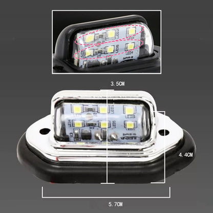 2 PCS MK-257 Car Van Bus Trailer LED Taillight Side Light 12-30V 6LEDs License Plate Light (Black) - In Car by buy2fix | Online Shopping UK | buy2fix