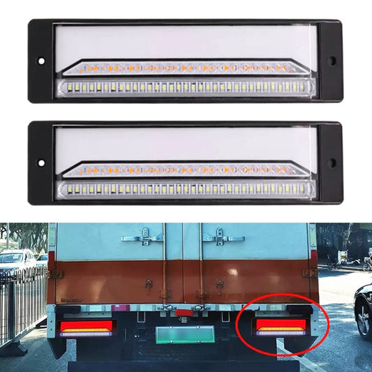 2 PCS Heavy-duty Truck Trailer 147LED Light Guide Three-color Brake Light (Transparent) - In Car by buy2fix | Online Shopping UK | buy2fix