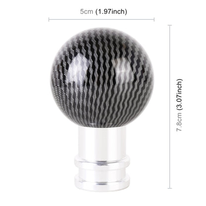 Universal Car Carbon Fiber Texture Metal Gear Shift Knob (Silver Black) - In Car by buy2fix | Online Shopping UK | buy2fix