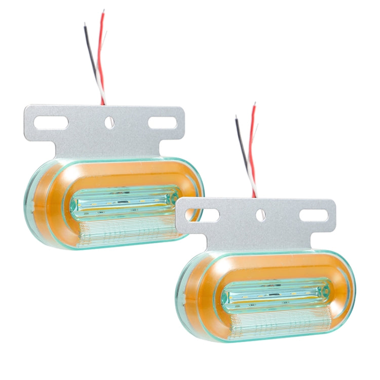 2 PCS 12V 12LED Car Oval Side Lamp(Red Light) - In Car by buy2fix | Online Shopping UK | buy2fix