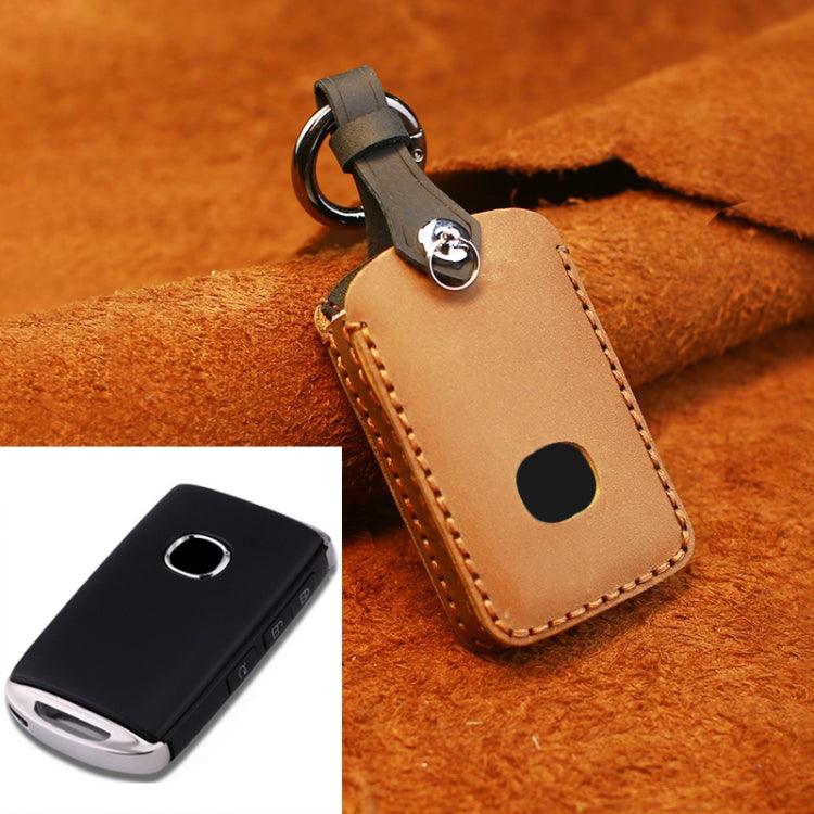 For Mazda New Style Car Cowhide Leather Key Protective Cover Key Case (Brown) -  by buy2fix | Online Shopping UK | buy2fix