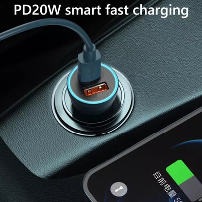 2pcs PD 20W Aluminum Alloy Dual Interface Car Fast Charger (Red) - In Car by buy2fix | Online Shopping UK | buy2fix