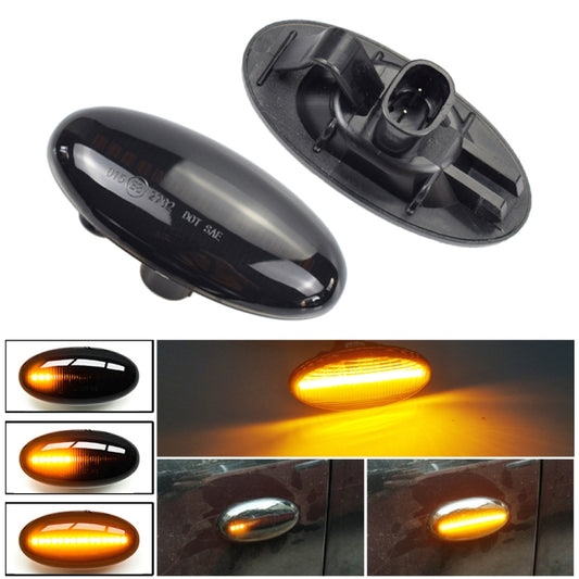 2pcs For Mazda 2 DY 2003-2007 Car Dynamic LED Fender Side Light (Transparent Black) - In Car by buy2fix | Online Shopping UK | buy2fix