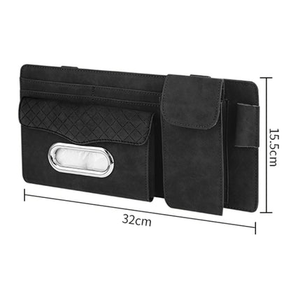 Car Nappa Leather Sun Visor Storage Clip (Grey) - In Car by buy2fix | Online Shopping UK | buy2fix