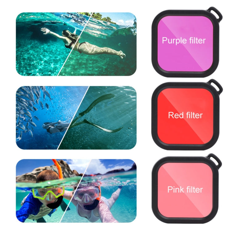 45m Waterproof Case + Touch Back Cover + Color Lens Filter for GoPro HERO8 Black (Red) - DJI & GoPro Accessories by buy2fix | Online Shopping UK | buy2fix