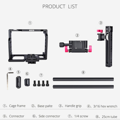 YELANGU C8 YLG0910 Handle Video Camera Cage Stabilizer(Black) - Camera Accessories by YELANGU | Online Shopping UK | buy2fix