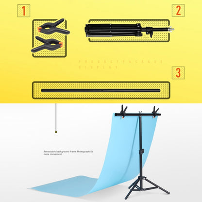 200x200cm T-Shape Photo Studio Background Support Stand Backdrop Crossbar Bracket Kit with Clips, No Backdrop - Camera Accessories by buy2fix | Online Shopping UK | buy2fix