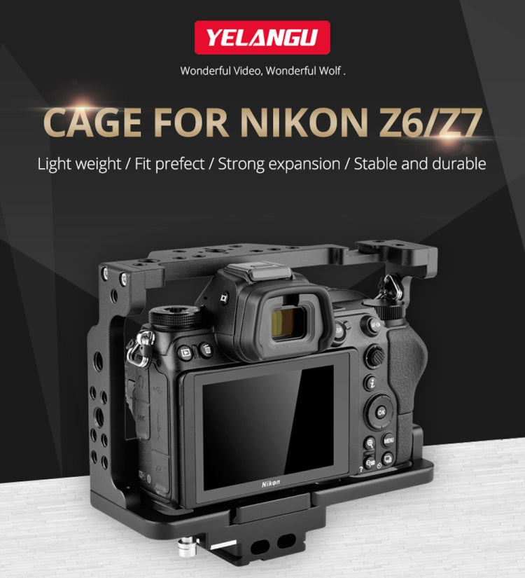 YELANGU C15-A YLG0711A-A01 Video Camera Cage Stabilizer for Nikon Z6 / Z7 (Black) - Camera Accessories by YELANGU | Online Shopping UK | buy2fix