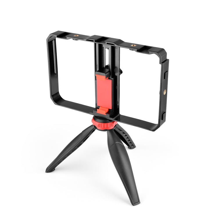 YELANGU PC204 YLG1801D Vlogging Live Broadcast LED Selfie Light Smartphone Video Rig Handle Stabilizer Bracket Kits with Microphone & Tripod - Camera Accessories by YELANGU | Online Shopping UK | buy2fix