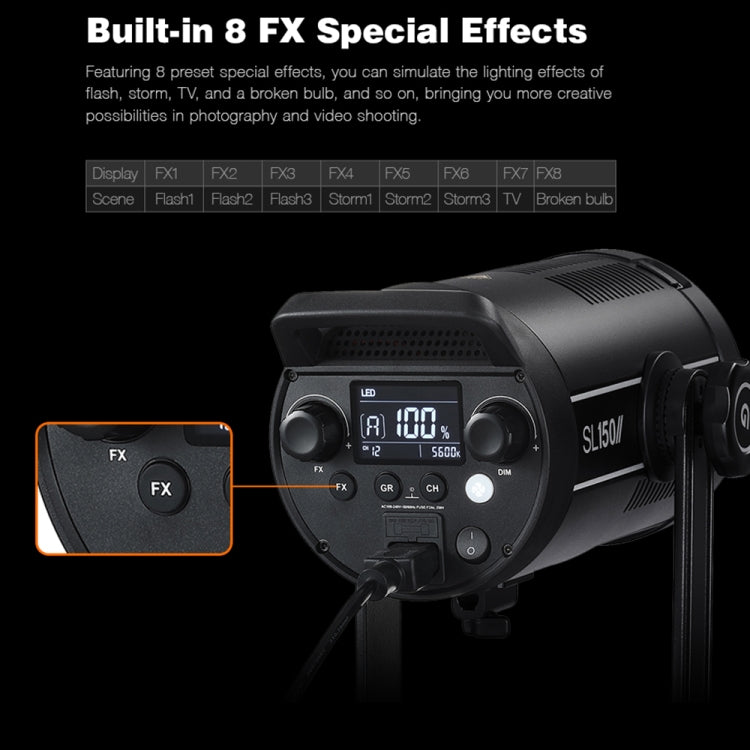 Godox SL150II 150W 5600K Daylight-balanced LED Light Studio Continuous Photo Video Light(UK Plug) - Camera Accessories by Godox | Online Shopping UK | buy2fix