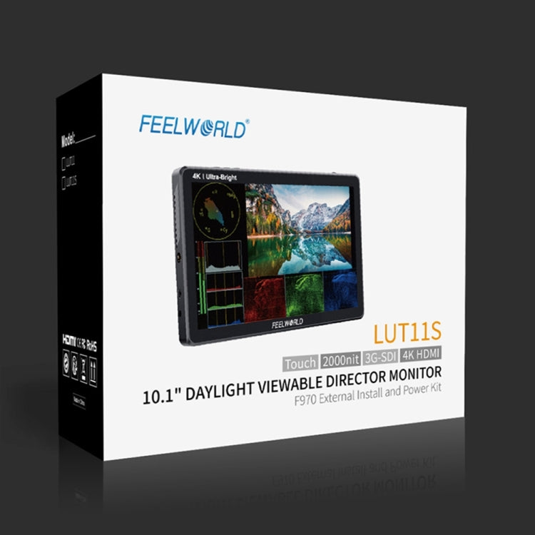 FEELWORLD LUT11S 10.1 inch Ultra High Bright 2000nit Touch Screen DSLR Camera Field Monitor, 3G-SDI 4K HDMI Input Output 1920 x 1200 IPS Panel(AU Plug) - On-camera Monitors by FEELWORLD | Online Shopping UK | buy2fix