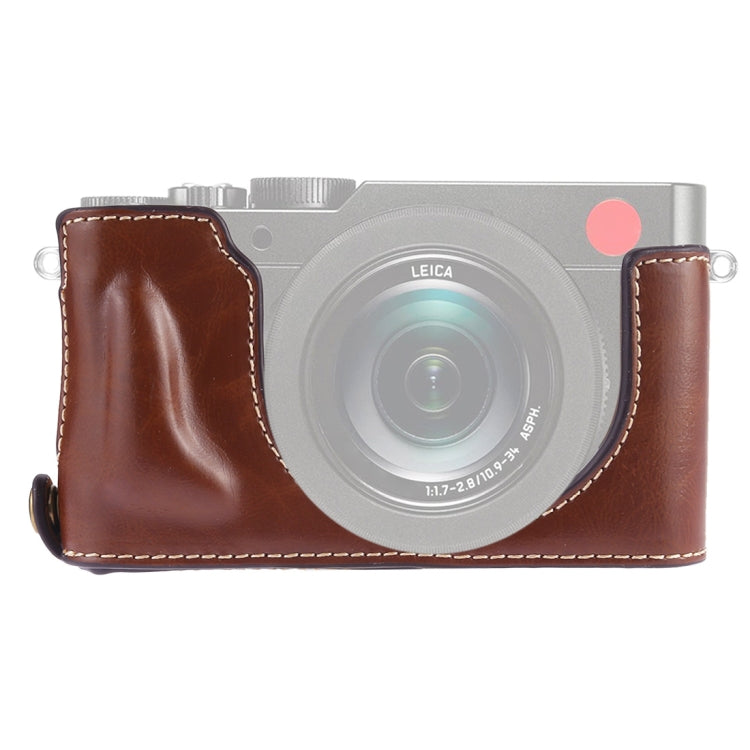 1/4 inch Thread PU Leather Camera Half Case Base for Leica DLUX TYP 109 (Coffee) - Camera Accessories by buy2fix | Online Shopping UK | buy2fix