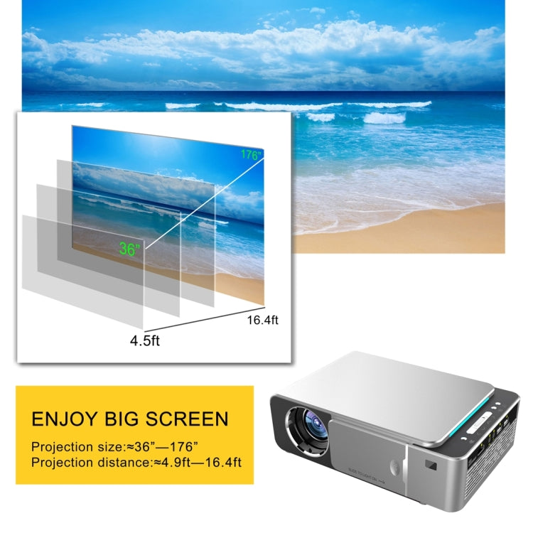 T6 2000ANSI Lumens Mini Theater Projector, Android 7.1 RK3128 Quad Core, 1GB+8GB, AU Plug(Red) - Consumer Electronics by buy2fix | Online Shopping UK | buy2fix