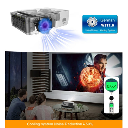 T6 2000ANSI Lumens Mini Theater Projector, Android 7.1 RK3128 Quad Core, 1GB+8GB, UK Plug(Silver) - Consumer Electronics by buy2fix | Online Shopping UK | buy2fix