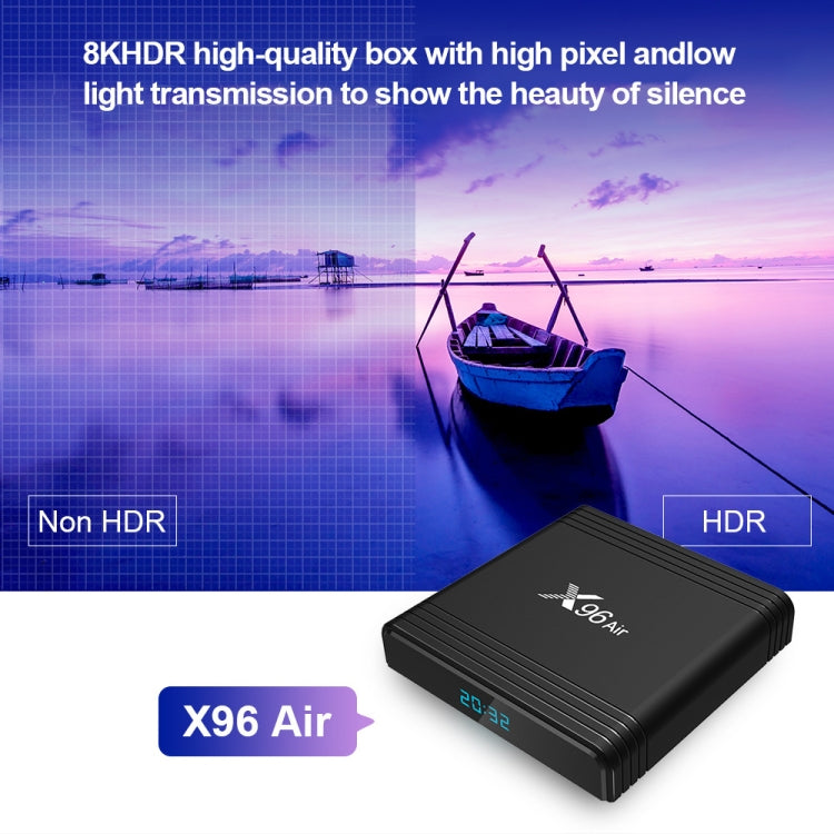 X96 Air 8K Smart TV BOX Android 9.0 Media Player with Remote Control, Quad-core Amlogic S905X3, RAM: 4GB, ROM: 32GB, Dual Band WiFi, Bluetooth, EU Plug - Consumer Electronics by buy2fix | Online Shopping UK | buy2fix