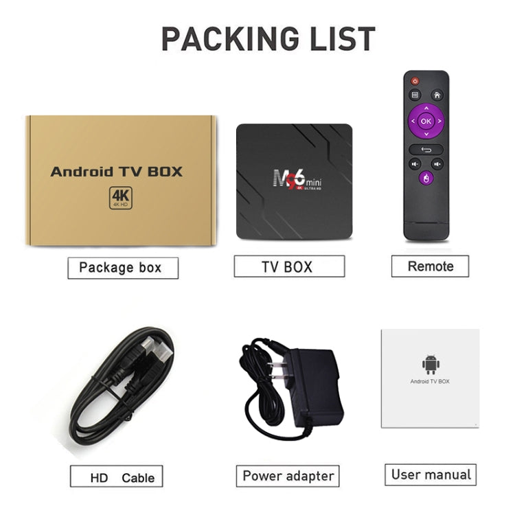 M96mini 4K Smart TV BOX Android 9.0 Media Player wtih Remote Control, Quad-core RK3228A, RAM: 2GB, ROM: 16GB, Dual Band WiFi, EU Plug - Consumer Electronics by buy2fix | Online Shopping UK | buy2fix