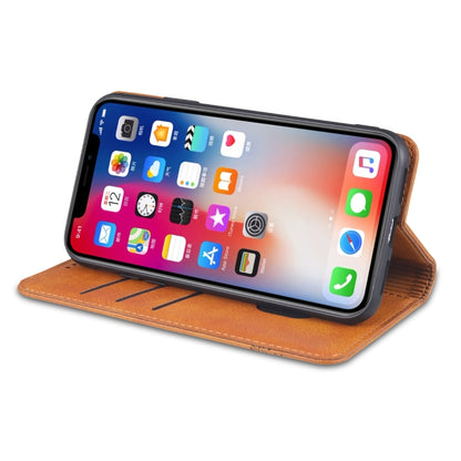 For iPhone XR AZNS Magnetic Calf Texture Horizontal Flip Leather Case with Card Slots & Holder & Wallet(Light Brown) - More iPhone Cases by AZNS | Online Shopping UK | buy2fix