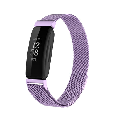 For Fitbit Inspire 2 Milanese  Watch Band, Size:S(Light Purple) - Smart Wear by buy2fix | Online Shopping UK | buy2fix